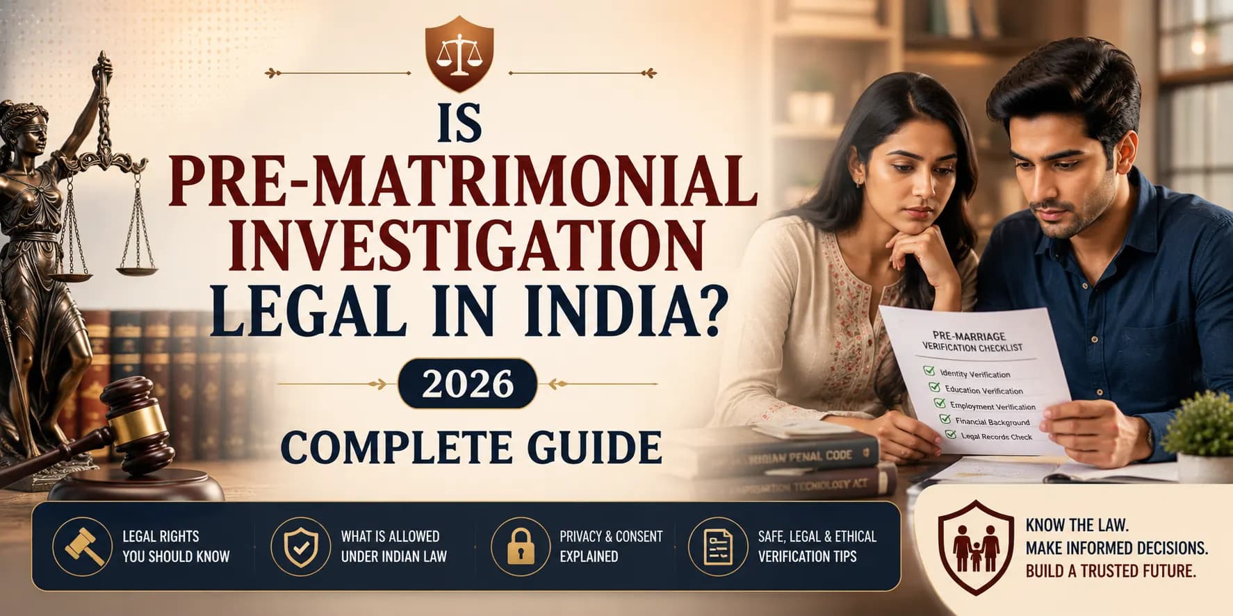 Is Pre-Matrimonial Investigation Legal in India? 2026 Complete Guide