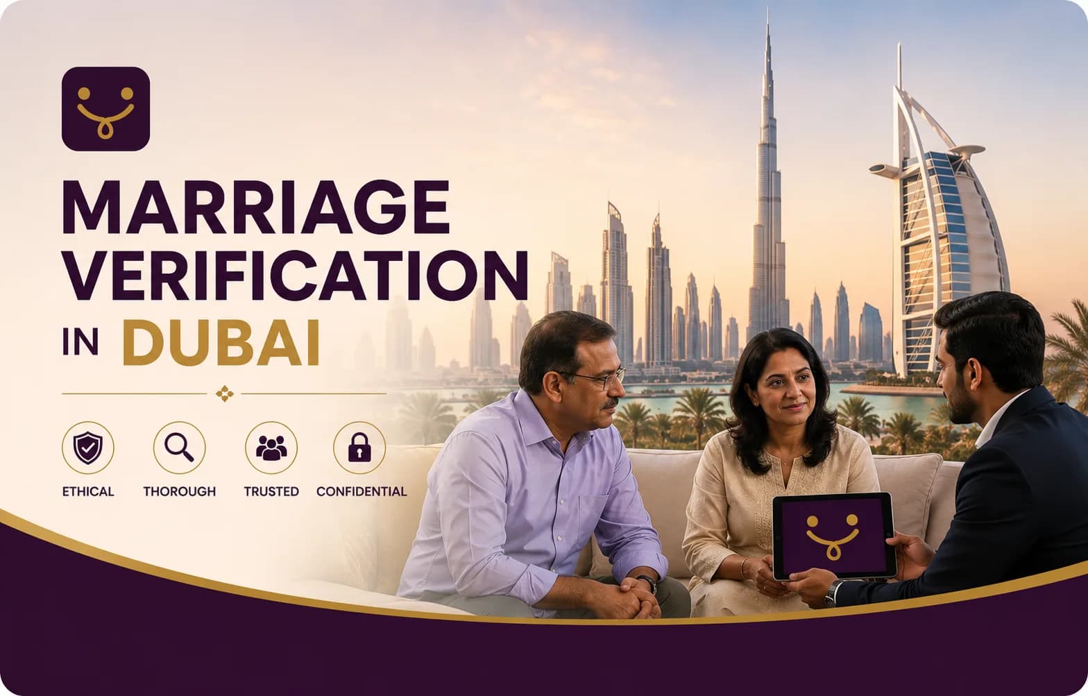 Indian and NRI families discussing marriage verification in Dubai before finalizing a marriage proposal